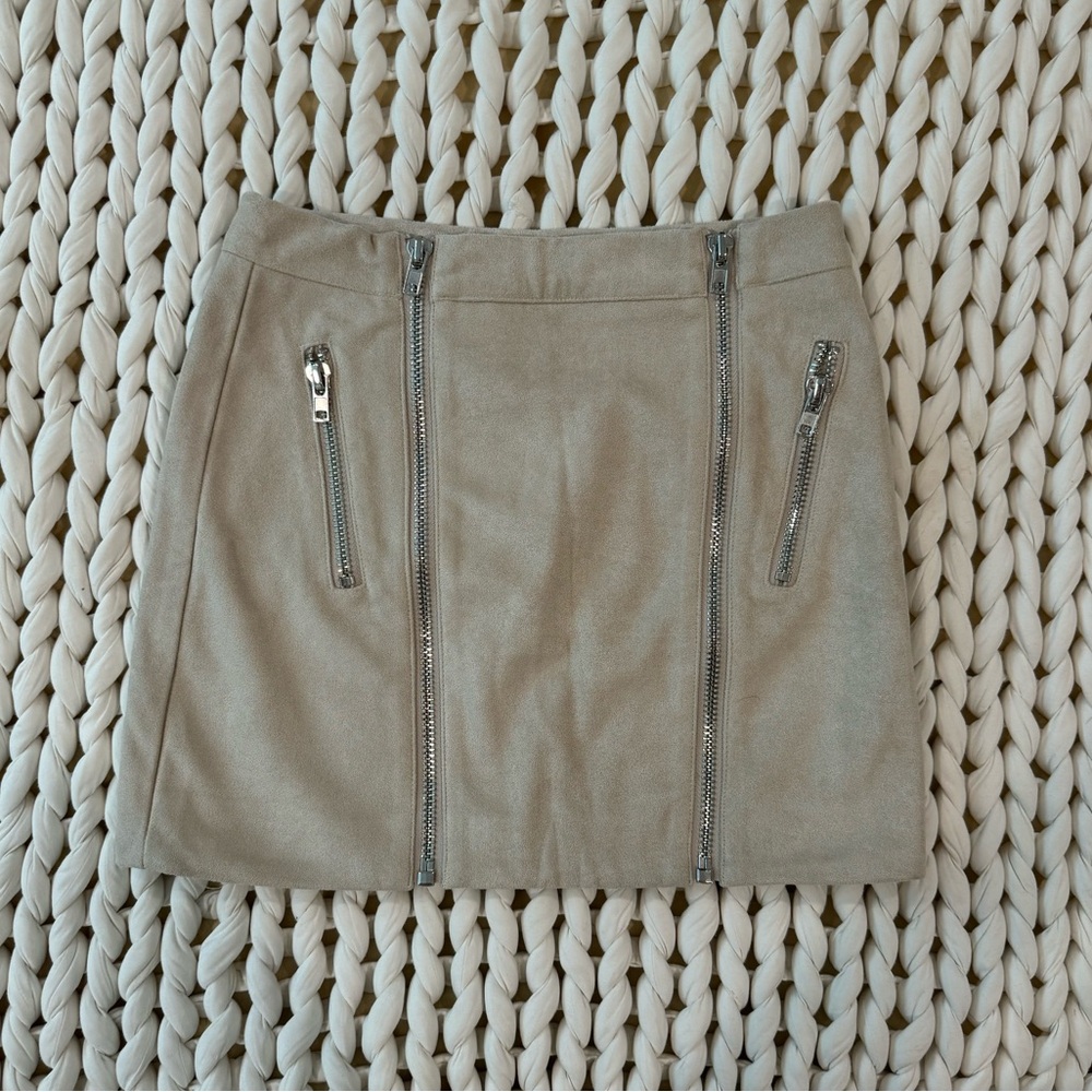 REVOLVE Faux Suede Mini Skirt with Zipper Detail